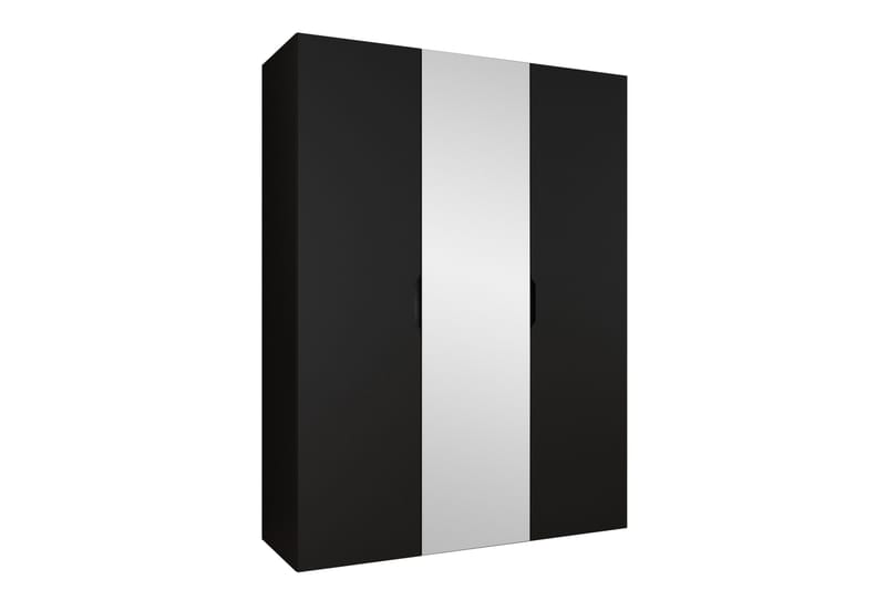 Abano Garderobe Med Spejl 52x202 cm - Sort - Opbevaring - Tøjopbevaring - Garderobeskabe