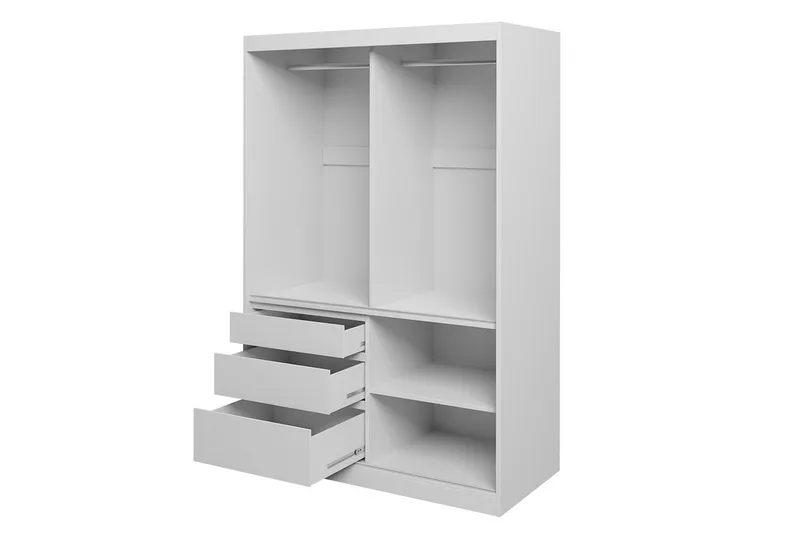 Abricot Garderobe med Spejl 140x216x65 cm - Sort - Opbevaring - Tøjopbevaring - Garderobeskabe