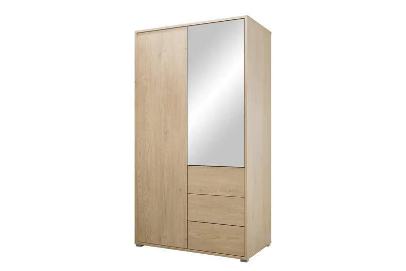 Agawal Garderob med Spejl 100x175 cm, Brun