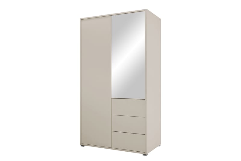 Agawal Garderobeskab med Spejl 100x178 cm - Beige - Opbevaring - Tøjopbevaring - Garderobeskabe