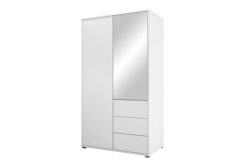 Agawal Garderobeskab med Spejl 100x178 cm, Hvid