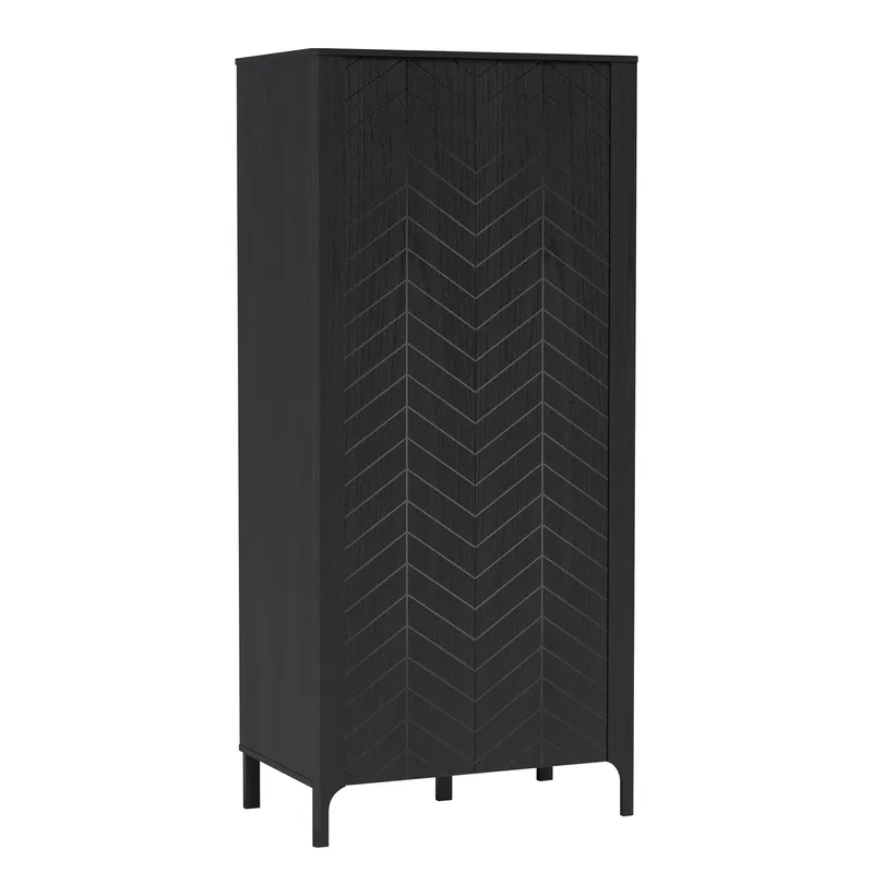 Aggarwal Garderobeskab 90 cm i Malet Træ, Sort