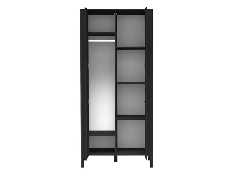 Aggarwal Garderobeskab 90 cm i Malet Træ - Sort - Opbevaring - Tøjopbevaring - Garderobeskabe