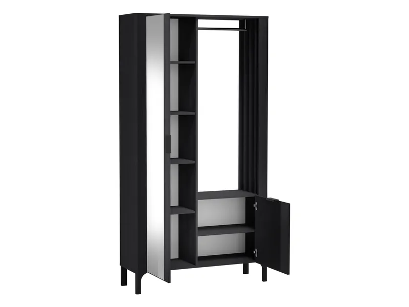 Aggarwal Garderobeskab med Spejl 105 cm - Opbevaring - Tøjopbevaring - Garderobeskabe