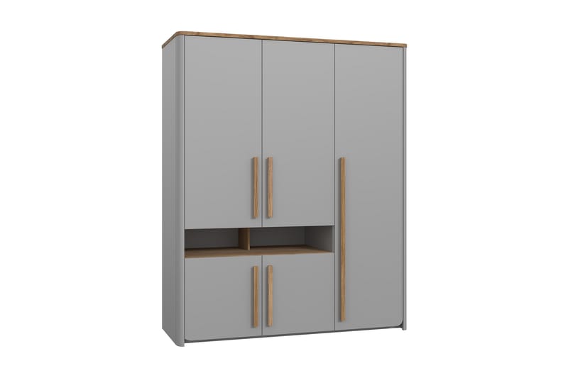 Ahmetbay Garderobe 59x158 cm - Grå/Brun - Opbevaring - Tøjopbevaring - Garderobeskabe