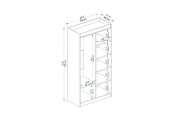 Akser Garderobe 90x180 cm - Hvid - Opbevaring - Tøjopbevaring - Garderobeskabe