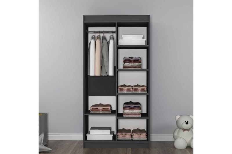 Akser Garderobe 90x180 cm - Natur/Antracit - Opbevaring - Tøjopbevaring - Garderobeskabe