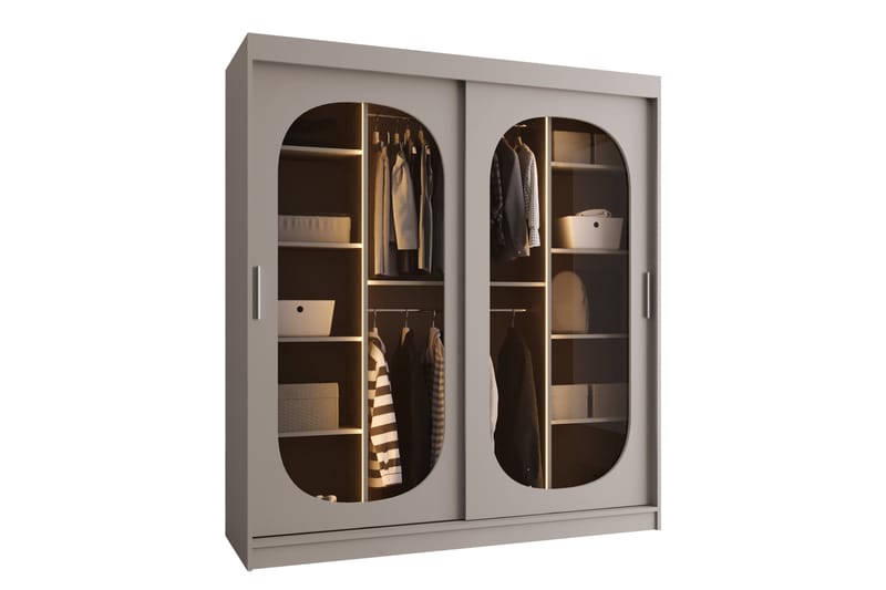 Allegra Garderobe 180x200 cm - Beige - Opbevaring - Tøjopbevaring - Garderobeskabe