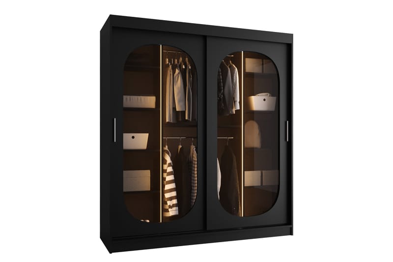 Allegra Garderobe 180x200 cm - Sort - Opbevaring - Tøjopbevaring - Garderobeskabe