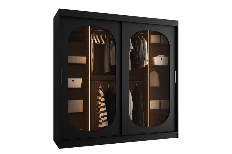 Allegra Garderobe 200x200 cm - Sort - Opbevaring - Tøjopbevaring - Garderobeskabe