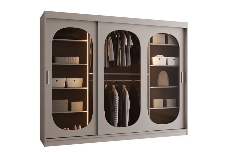 Allegra Garderobe 250x200 cm - Beige - Opbevaring - Tøjopbevaring - Garderobeskabe
