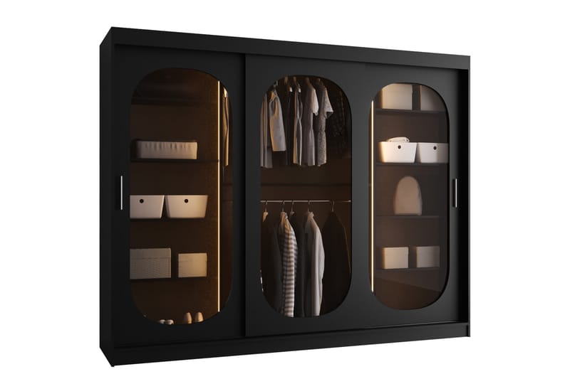 Allegra Garderobe 250x200 cm - Sort - Opbevaring - Tøjopbevaring - Garderobeskabe