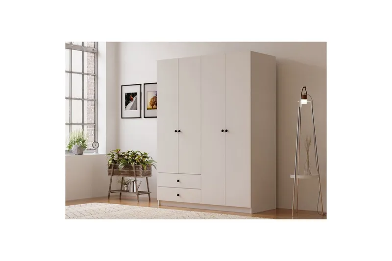 Alven Garderobe 120x180 cm - Mat Hvid - Opbevaring - Tøjopbevaring - Garderobeskabe