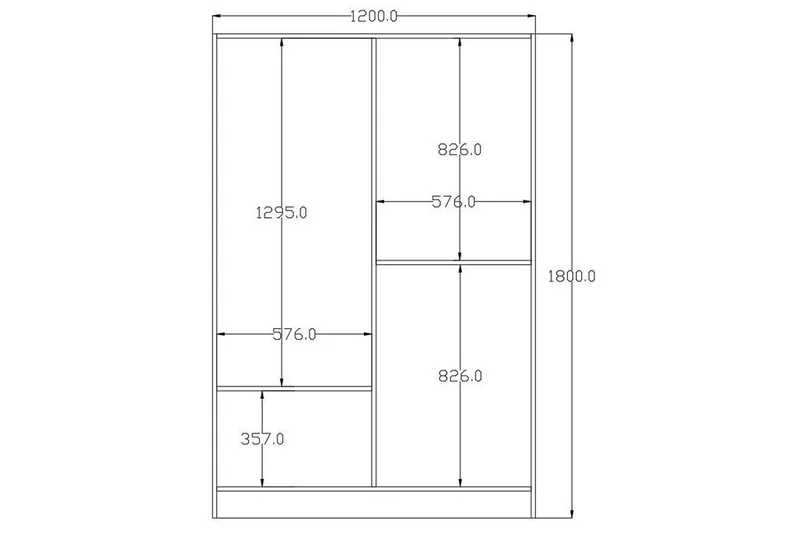 Alven Garderobe 120x180 cm - Mat Hvid - Opbevaring - Tøjopbevaring - Garderobeskabe
