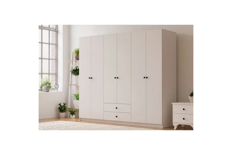Alven Garderobe 180x180 cm - Mat Hvid - Opbevaring - Tøjopbevaring - Garderobeskabe