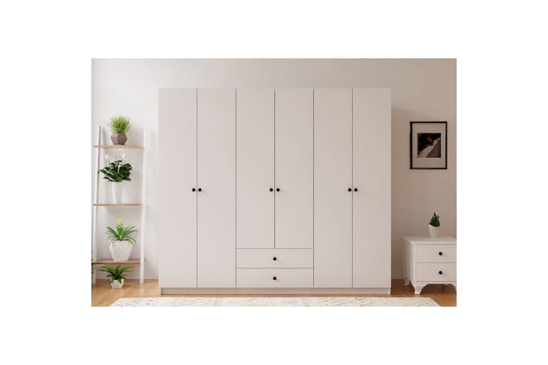 Alven Garderobe 180x180 cm - Mat Hvid - Opbevaring - Tøjopbevaring - Garderobeskabe