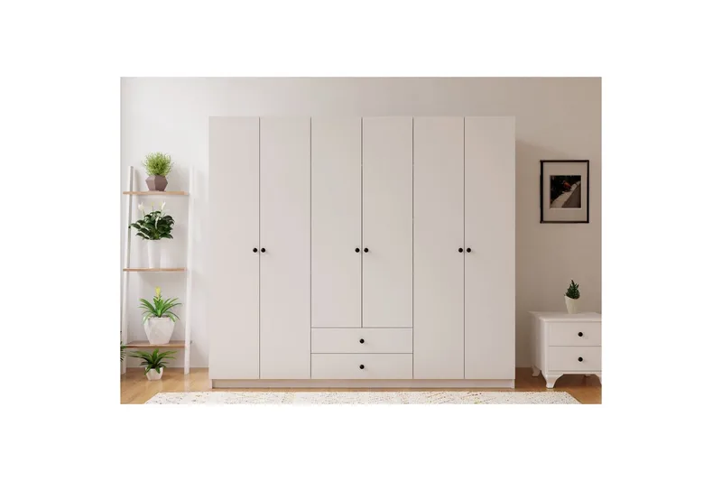Alven Garderobe 180x180 cm - Mat Hvid - Opbevaring - Tøjopbevaring - Garderobeskabe