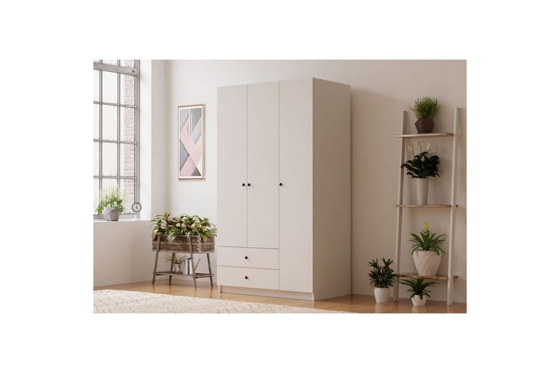 Alven Garderobe 90x180 cm - Mat Hvid - Opbevaring - Tøjopbevaring - Garderobeskabe