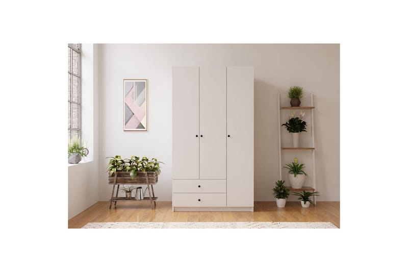 Alven Garderobe 90x180 cm - Mat Hvid - Opbevaring - Tøjopbevaring - Garderobeskabe
