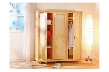 Amalia Garderobe 150 cm - Fyrretræ - Opbevaring - Tøjopbevaring - Garderobeskabe