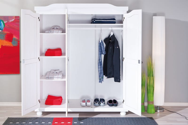 Amalia Garderobe 150 cm - Hvid - Opbevaring - Tøjopbevaring - Garderobeskabe
