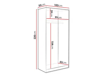 Amelus Garderobeskab 103x220 cm - Beige - Opbevaring - Tøjopbevaring - Garderobeskabe