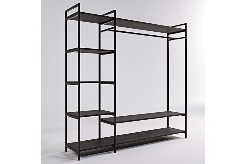 Amerbach Garderobe 180x40 cm - Sort - Opbevaring - Tøjopbevaring - Garderobeskabe