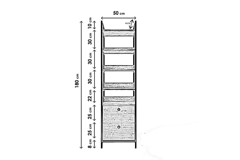 Amerbach Garderobe 50x40 cm - Natur - Opbevaring - Tøjopbevaring - Garderobeskabe