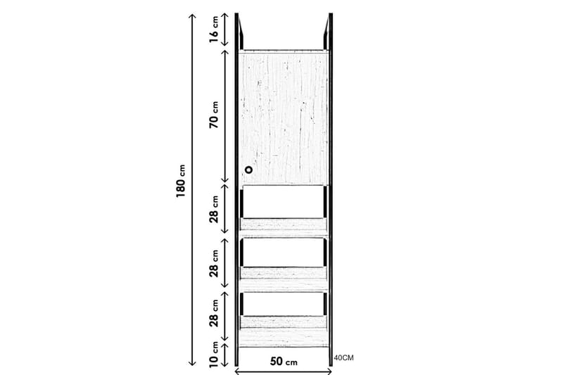 Amerbach Garderobe 50x40 cm - Natur - Opbevaring - Tøjopbevaring - Garderobeskabe