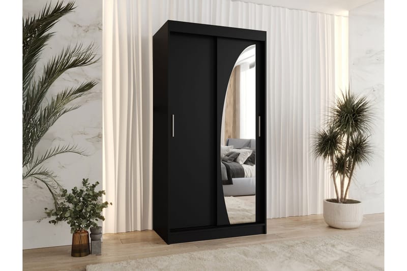 Amira Garderobe Med Spejl 100x200 cm - Opbevaring - Tøjopbevaring - Garderobeskabe