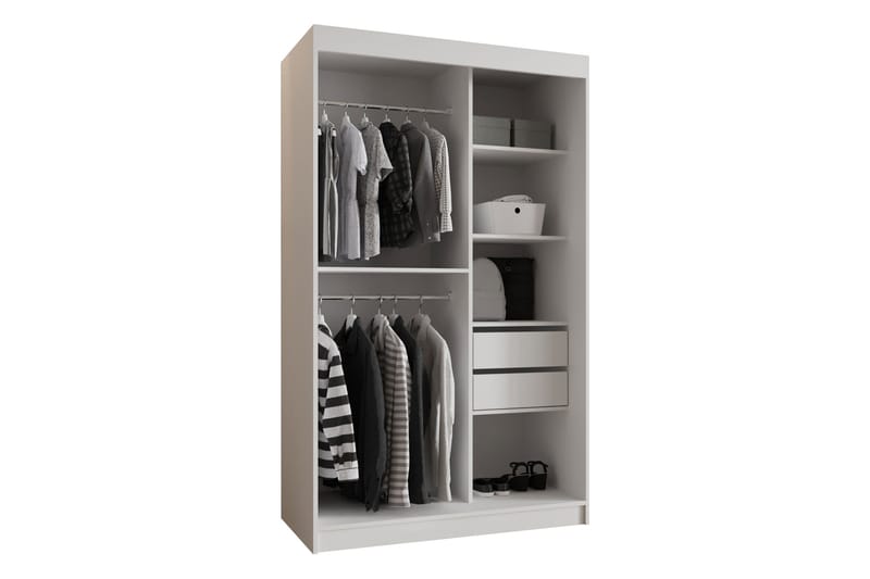Amira Garderobe Med Spejl 120x200 cm - Opbevaring - Tøjopbevaring - Garderobeskabe