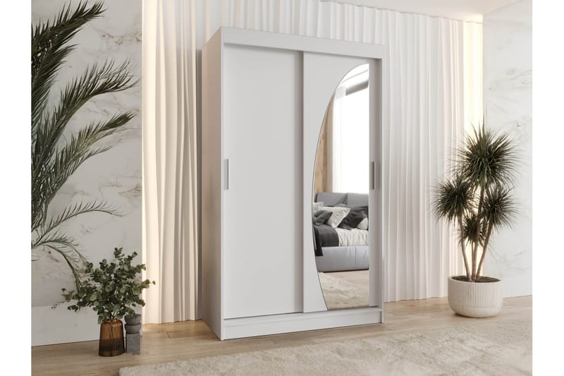 Amira Garderobe Med Spejl 120x200 cm - Opbevaring - Tøjopbevaring - Garderobeskabe