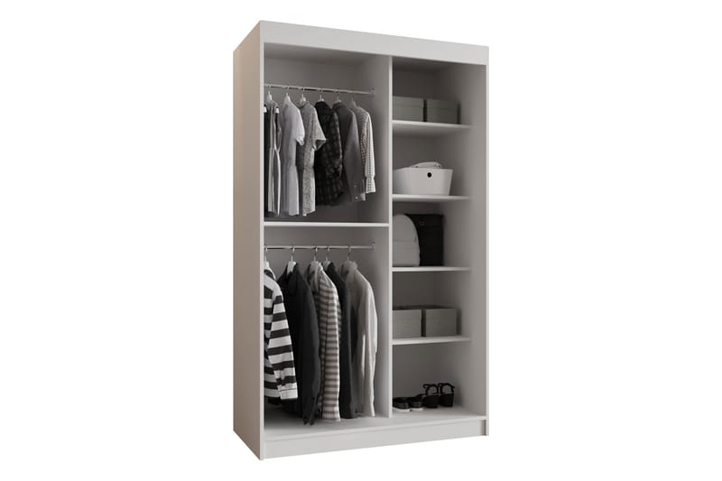 Amira Garderobe Med Spejl 120x200 cm - Opbevaring - Tøjopbevaring - Garderobeskabe