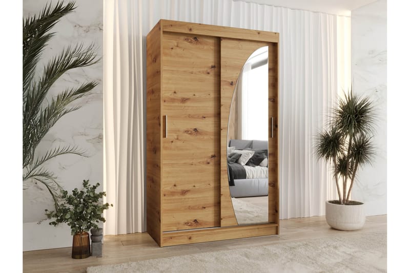 Amira Garderobe Med Spejl 120x200 cm - Opbevaring - Tøjopbevaring - Garderobeskabe