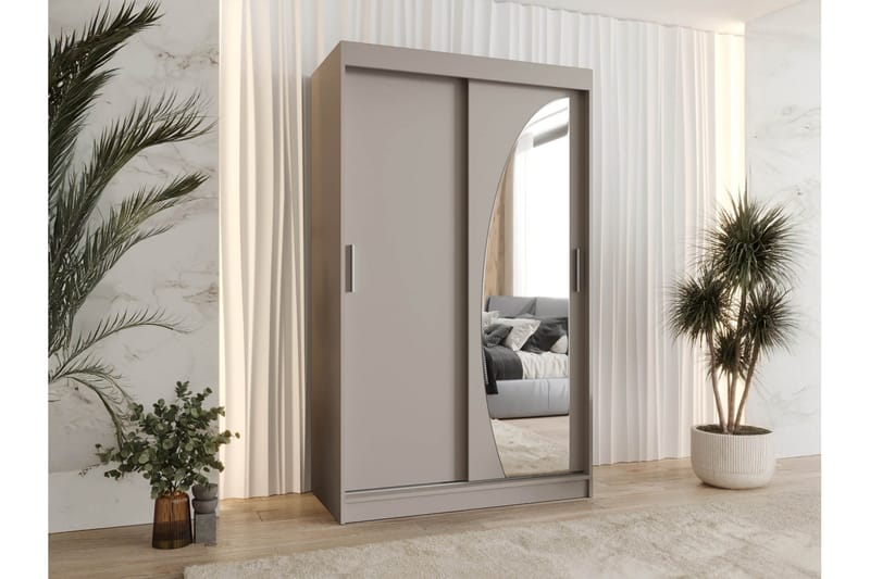 Amira Garderobe Med Spejl 120x200 cm - Opbevaring - Tøjopbevaring - Garderobeskabe