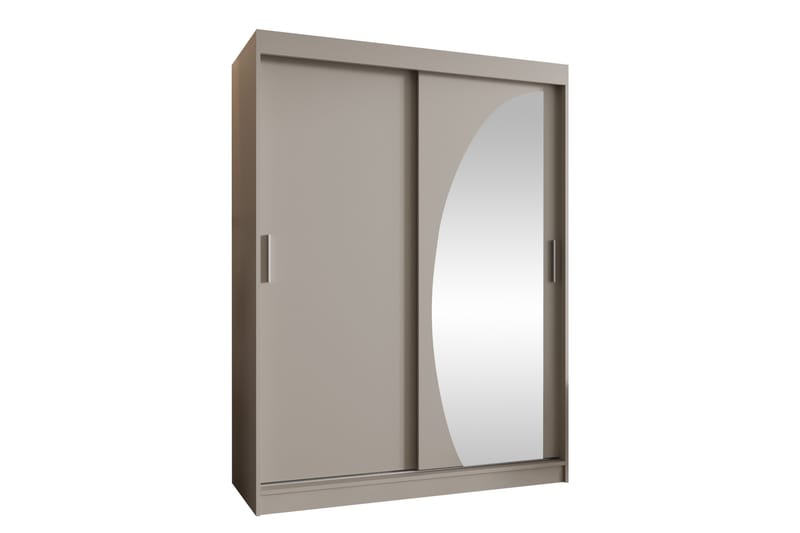 Amira Garderobe Med Spejl 150x200 cm - Beige - Opbevaring - Tøjopbevaring - Garderobeskabe