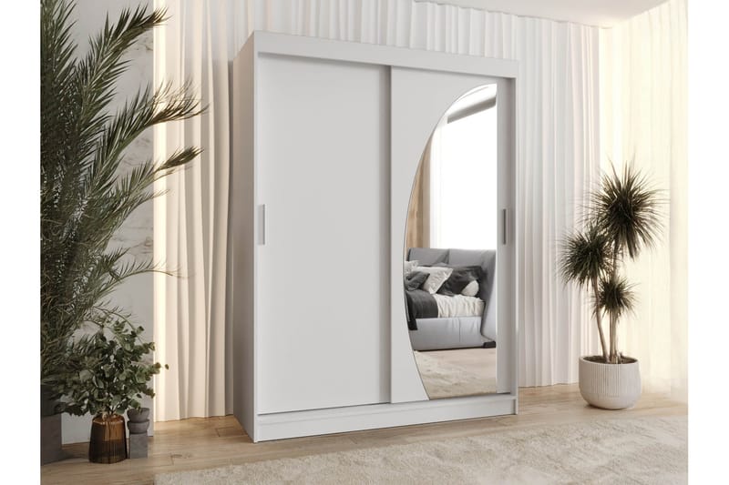 Amira Garderobe Med Spejl 150x200 cm - Opbevaring - Tøjopbevaring - Garderobeskabe