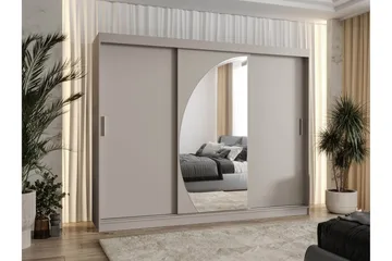 Amira Garderobe Med Spejl 250x200 cm - Opbevaring - Tøjopbevaring - Garderobeskabe