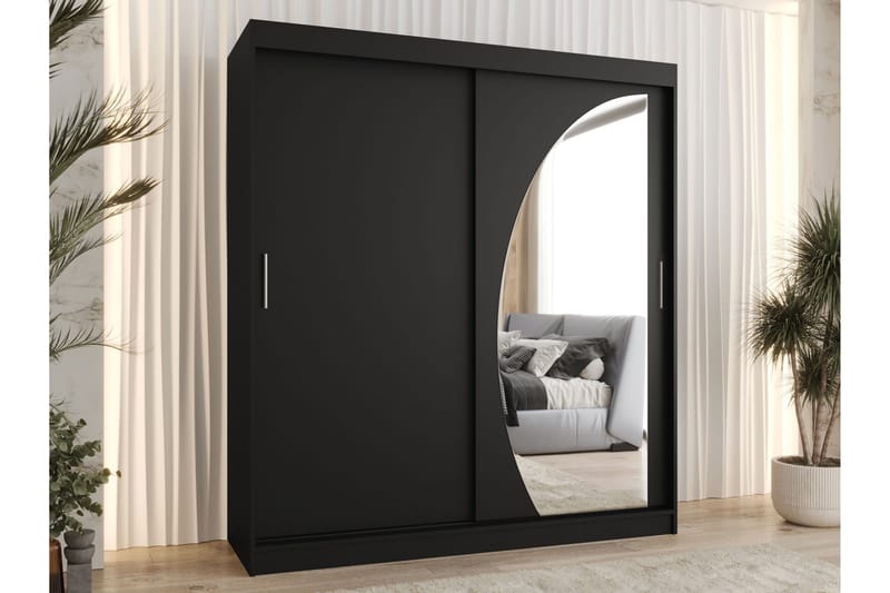 Amira Garderobeskab Med Spejl 180x200 cm - Beige - Opbevaring - Tøjopbevaring - Garderobeskabe