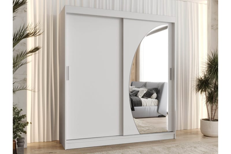 Amira Garderobeskab Med Spejl 180x200 cm - Grøn - Opbevaring - Tøjopbevaring - Garderobeskabe