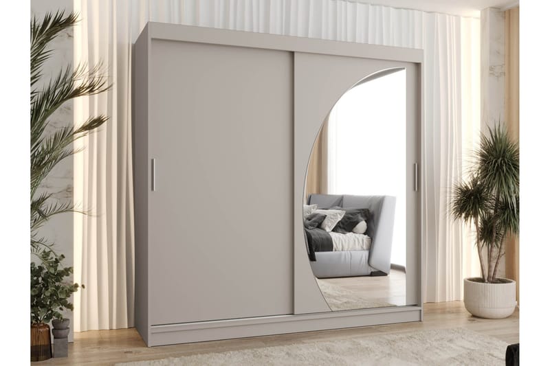 Amira Garderobeskab Med Spejl 200x200 cm - Grøn - Opbevaring - Tøjopbevaring - Garderobeskabe