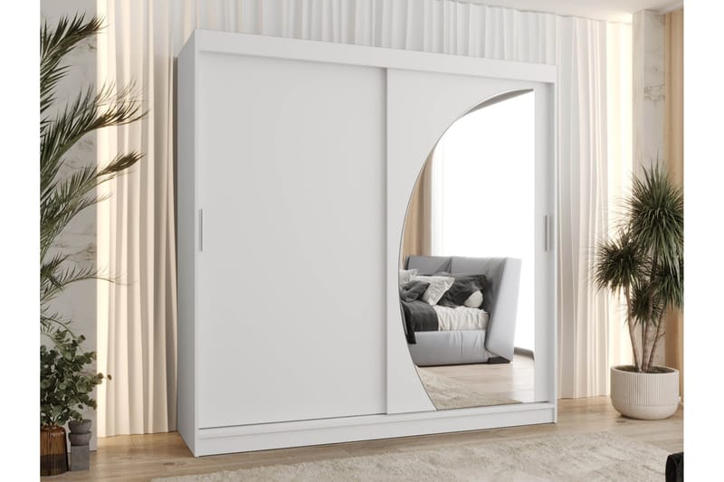 Amira Garderobeskab Med Spejl 200x200 cm - Opbevaring - Tøjopbevaring - Garderobeskabe