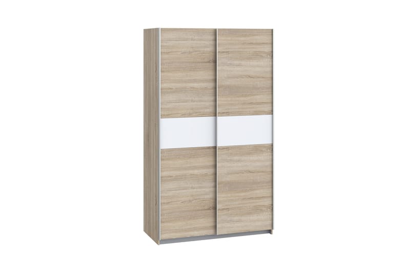 Amyracle Garderobe 62x121 cm - Hvid/Brun/Grå - Opbevaring - Tøjopbevaring - Garderobeskabe