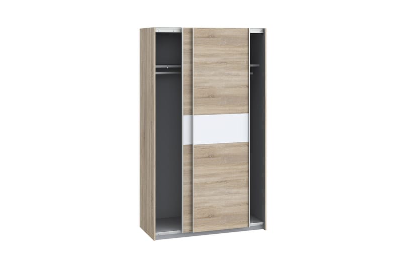 Amyracle Garderobe 62x121 cm - Hvid/Brun/Grå - Opbevaring - Tøjopbevaring - Garderobeskabe