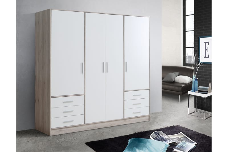 Ashgate Garderobe 207 cm - Brun/Hvid - Opbevaring - Tøjopbevaring - Garderobeskabe