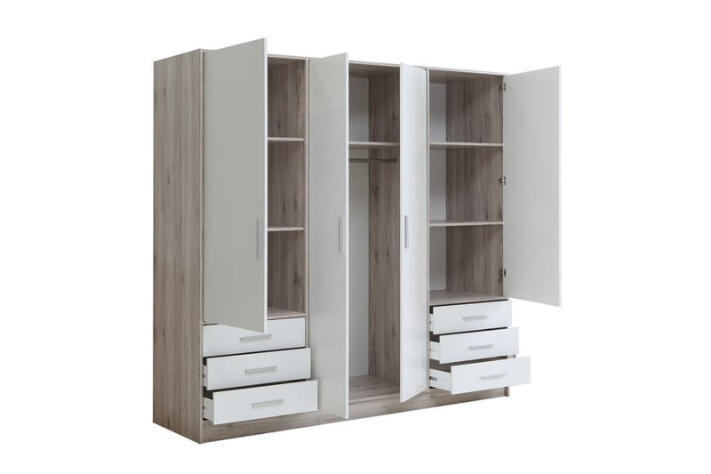 Ashgate Garderobe 207 cm - Brun/Hvid - Opbevaring - Tøjopbevaring - Garderobeskabe