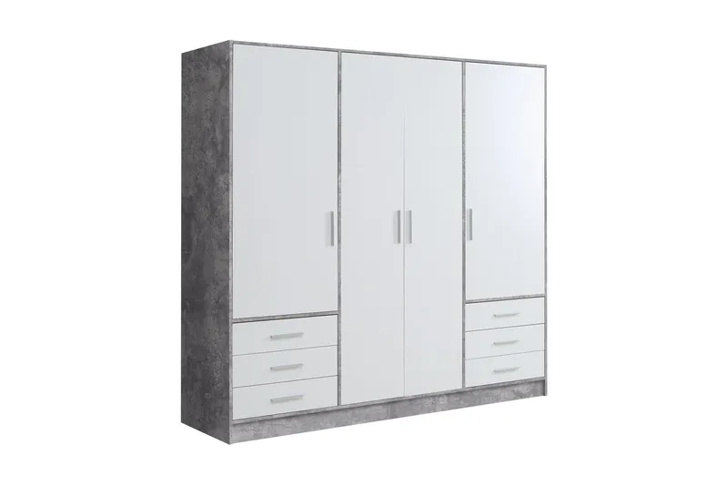 Ashgate Garderobe 207 cm - Grå/Hvid - Opbevaring - Tøjopbevaring - Garderobeskabe