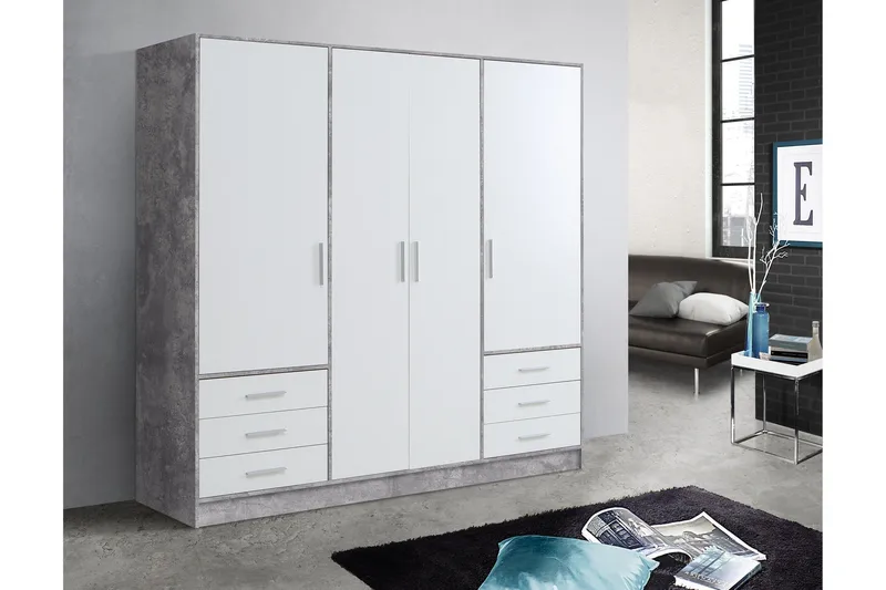 Ashgate Garderobe 207 cm - Grå/Hvid - Opbevaring - Tøjopbevaring - Garderobeskabe