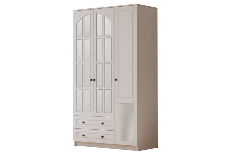 Astrel Garderobesskåp 105x184 cm, Mat Hvid