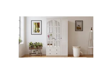Astrel Garderobesskåp 105x210 cm - Mat Hvid - Opbevaring - Tøjopbevaring - Garderobeskabe - Garderobeskab & klædeskab